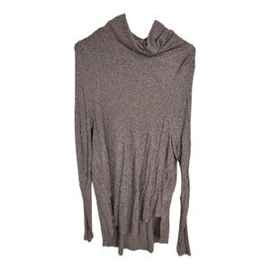 Free People Women’s Light Mauve Waffle Knit Turtleneck Long Sleeve Top Size M